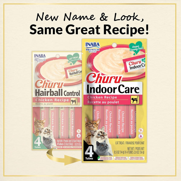 INABA Churu for Cats, Functional, Creamy Lickable Purée Cat Treat for Indoor Care and Hairball Control, 0.5 Ounces Each, 24 Tubes (4 per Pack), 2 Flavor Tuna and Chicken Variety Pack3