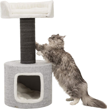 Trixie Fonda Cat Scratching Post 39 Inch - Cat Scratcher with Soft Fabric Covering Base and Durable Sisal Rope - for Large Cats with Condo Base and Platform - in Gray2