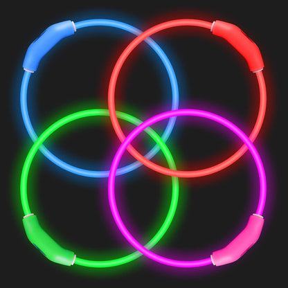 2-Pack LED Dog Collar, Light up Dog Collars,Rechargeable Dog Lights for Night Walking，Universal, Reusable Safety Necklace for Small Medium Large Dogs Red&Pink7