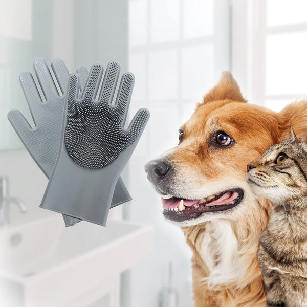 Pet Grooming Gloves - Gentle Dog Bathing Shampoo Brush - Massage Mitt with Enhanced Five Finger Design - Efficient Deshedding Glove for Dogs, Cats, Rabbits and Horses - 1 Pack7