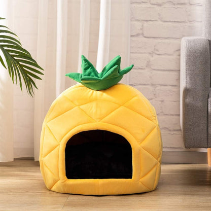 Hollypet Cat Bed Cave for Indoor Cats for Pets up to 15 Lbs, Pineapple | Warm Cat Bed Cats Cave Condo, Covered Kitty House with Removable Washable Cushion, Cozy Enclosed Pet Bed for Small Dogs7