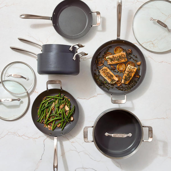 All-Clad HA1 Ceramic Nonstick, 10-Piece Pots & Pans Set, Induction Ready | Complete Ceramic Nonstick Cookware Set, Scratch-Resistant Exterior, Superior Easy Organized Stacking, Oven Safe up to 450°6