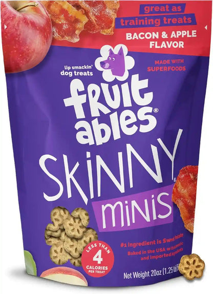 Fruitables Skinny Mini Dog Treats, Training Treats, Bacon & Apple, 12Oz | Healthy Dog Treats, Crunchy Dog Biscuits, Healthy Puppy Treats, Limited Ingredient, Training Rewards, Made in USA24