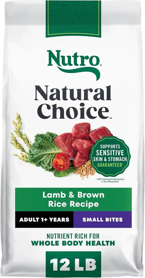 Nutro Natural Choice Small Bites Dry Dog Food, Lamb & Rice, 12 Lb | Non-Gmo, Real Lamb #1 Ingredient, No Corn, Wheat, Soy, Crafted in USA, Supports Energy, Bones, Muscles, Dental Health, Skin1