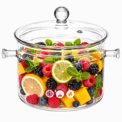 1.5L/50Oz Glass Saucepan with Cover, Heat Resistant Stovetop Glass Cooking Pot with Lid for Pasta Noodle, Soup, Milk, Clear Simmer Pot for Potpourri Christmas Holiday Home Fragrance5