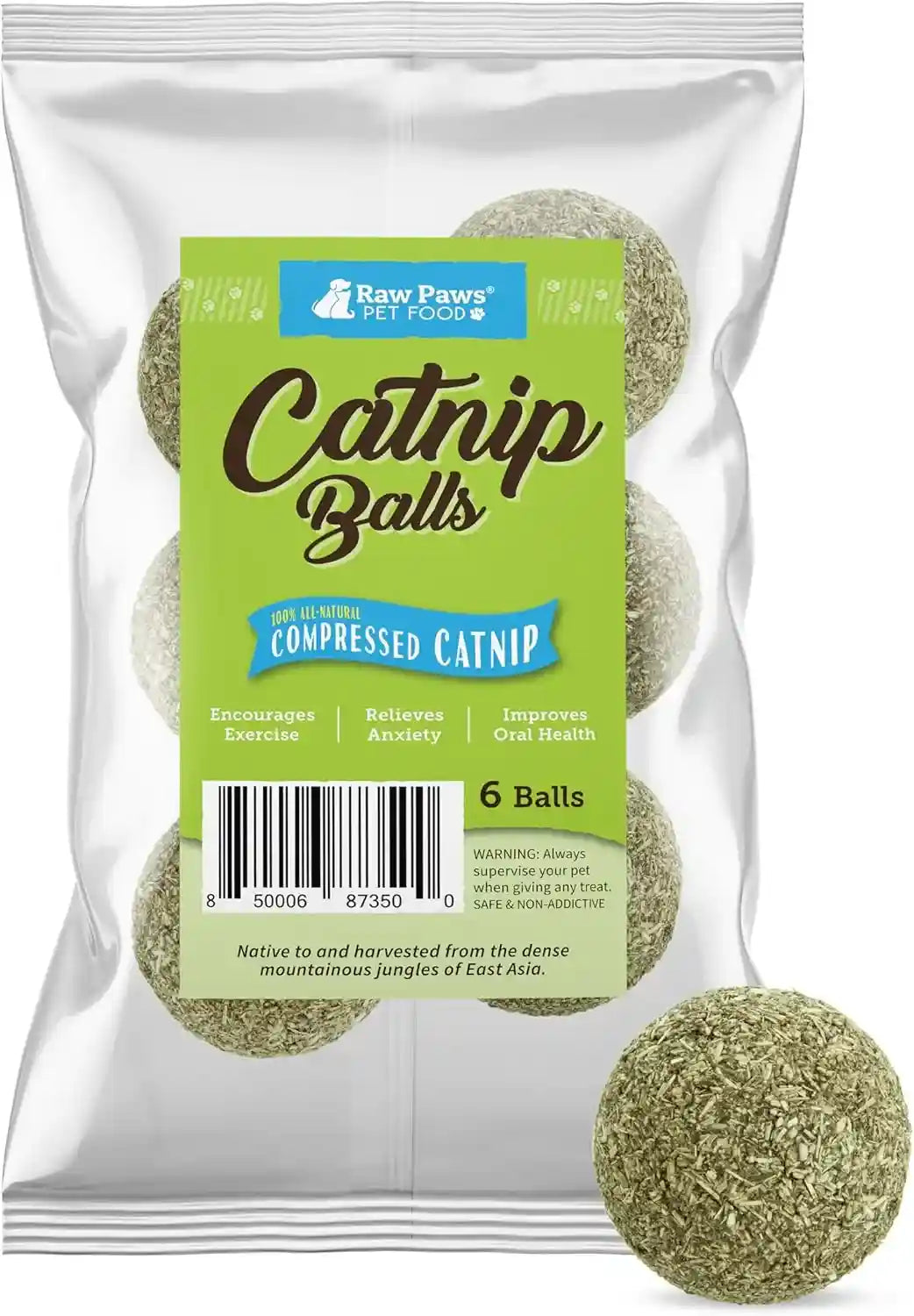 raw-paws-catnip-balls-for-cats-6-count-interactive-indoor-cat-toy-natural-compressed-natural-catnip-cat-lick-balls-catnip-roller-balls-play-enrichment-toy-fresh-dried-no-additives