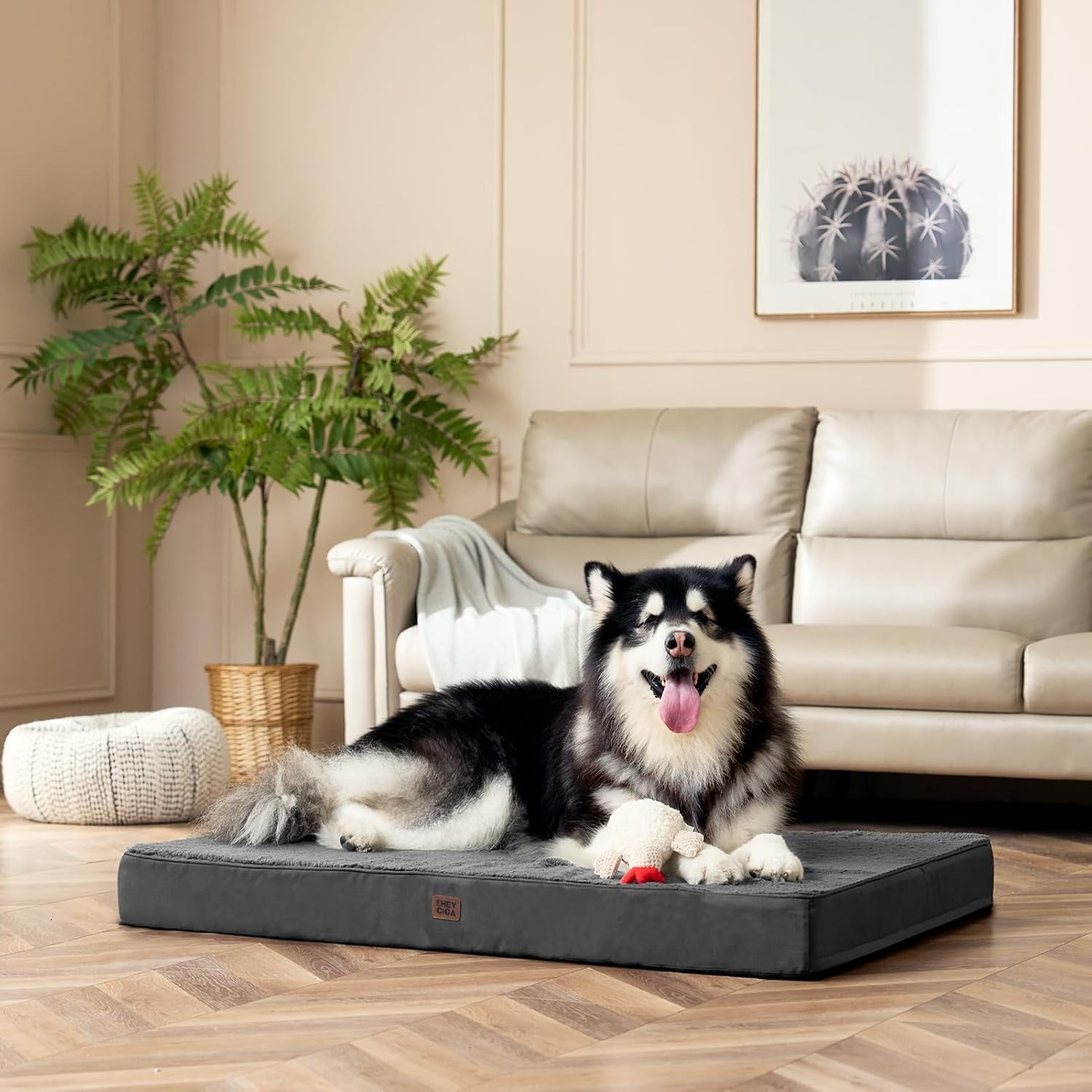 eheyciga-orthopedic-dog-bed-large-with-removable-washable-cover-41in-grey-egg-crate-foam-support-durable-oxford-fabric-non-slip-bottom-machine-washable-soft-waterproof-plush-pet-bed-mat-for-crate
