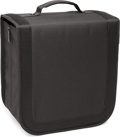 Polyester CD/DVD Portable Storage Binder with Handle, 400-Capacity, Black3