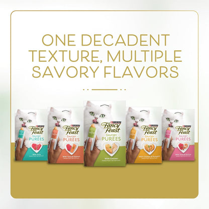Purina Fancy Feast Squeezable Cat Treats Tube, Savory Puree Naturals with Natural Tuna in a Demi-Glace - 0.35 Ounce (Pack of 12)8