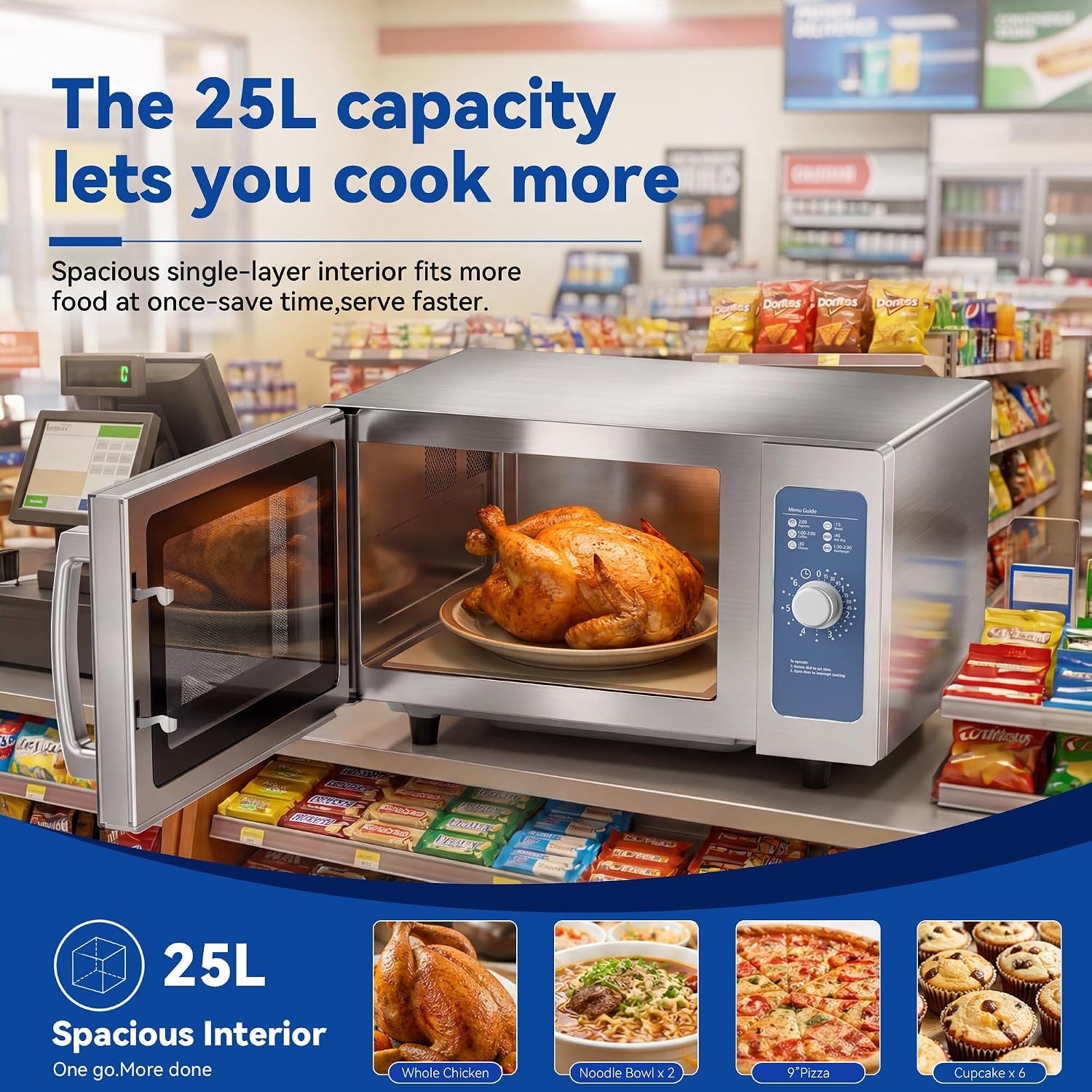 commercial-microwave-oven-countertop-with-dial-controls-0-9cu-ft-stainless-steel-6-cooking-presets-1000w-with-5-power-levels-easy-to-clean-for-restaurants-office-home-kitchen