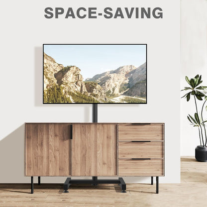 TV Floor Stand for 13-50 Inch LCD LED Flat/Curved Panel Screen Tvs up to 44 Lbs, Height Adjustable TV Stand Mount with VESA 200X200, Portable TV Stand for Bedroom, Dorm Room, Office | Tilting and Rotating Mount, Portrait to Landscape, Height Adjustable Portable TV Stand for Bedroom, Dorm Room, Office9