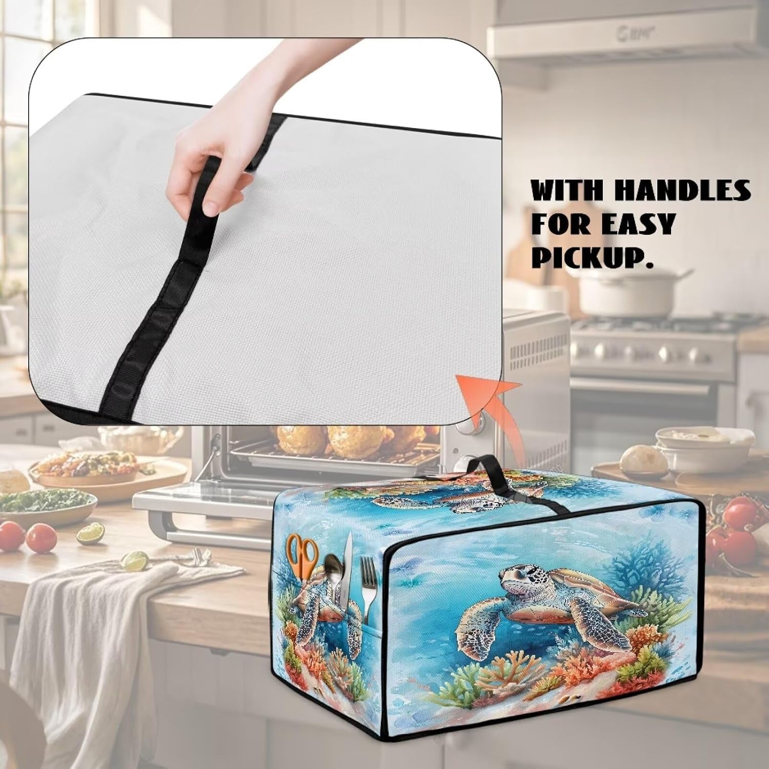 turtle-design-heavy-duty-large-toaster-oven-cover-polyester-dust-protector-air-fryer-microwave-bread-machine-kitchen-countertop-l-22-5x18-5x12-99-inches