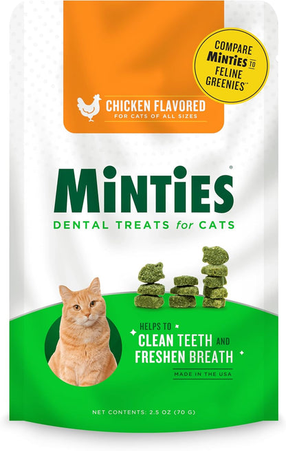 Minties Dental Treats for Cats, Salmon Flavored Treats for Cats, Freshens Breath and Controls Tartar, 2.5Oz9
