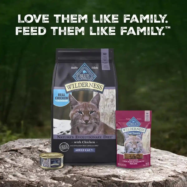 Blue Buffalo Wilderness with Chicken Natural High-Protein Grain-Free Dry Food for Adult Cats 7+, Real Chicken First, Antioxidant-Rich Lifesource Bits Support Immunity in Senior Cats, 5 Lbs.12