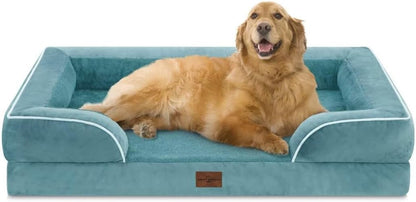 Comfort Expression Orthopedic Dog Bed for Extra Large Dogs with Bolster | Waterproof Dog Couch Bed with Washable Cover & Non-Slip Bottom, Supportive Egg Crate Foam XL Pet Bed, 42X30 Inch150