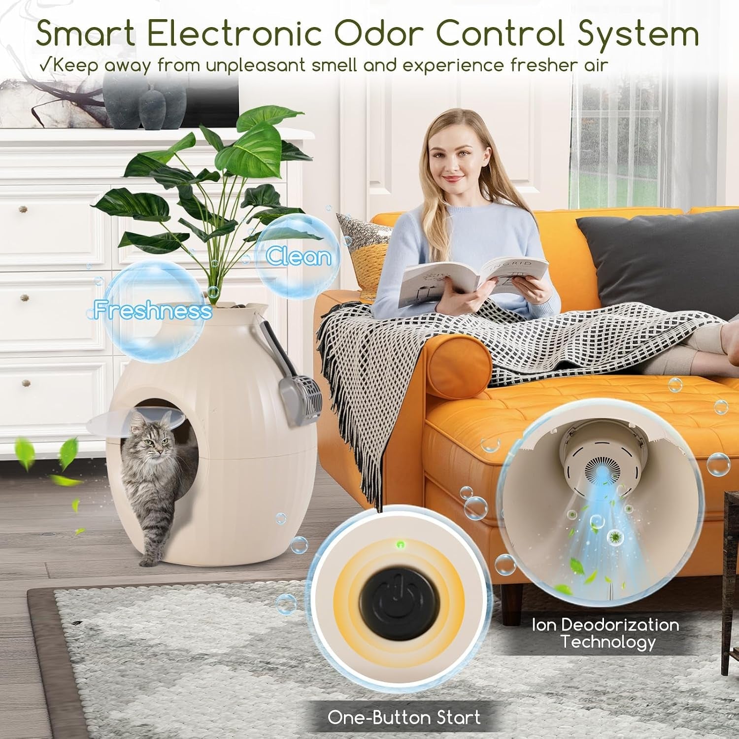 tangkula-hidden-litter-box-plant-cat-litter-box-enclosure-furniture-with-odor-removal-system-4-modes-lights-artificial-plant-pebbles-door-scoop-planter-litter-box-for-large-cats-easy-to-clean