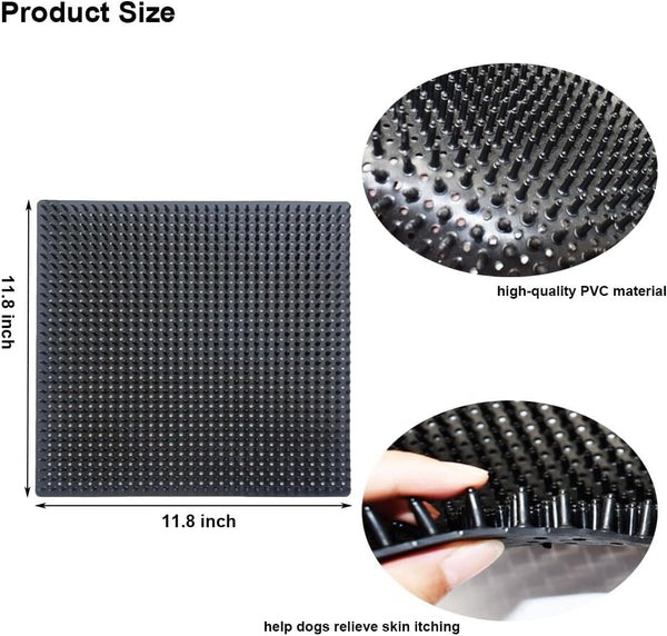 2 PCS Dog Scratching Post Pad, Soft Touch Itch Relief Pad for Horse Cow Goat Sheep, PVC Dog Back Scratcher, Massage Bed Massage Brush for Wooden Stake Wall Sofa Ground 11.8 X 11.8 Inch2