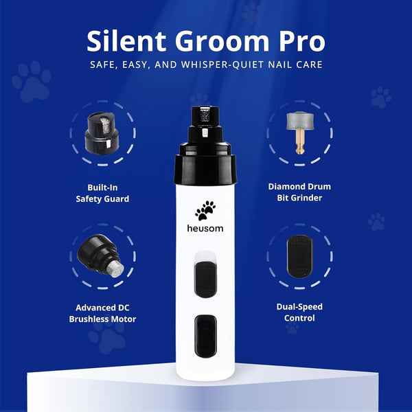 Silent Groom Pro Pet Nail Grinder | Whisper Quiet Claw Trimmer for Dogs, Cats and Other Animals | Safe & Stress Free Nail Grooming, Ideal for Sensitive Dogs of All Breeds & Sizes2