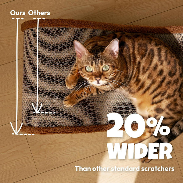 Cloud Lounge Cat Scratching Pad, Reversible Scratch Board with Natural Curves for Freestyle Scratching & Ergonomic Support, Extra Wide Cat Bed for Large Cats, Premium Cardboard & Cozy Fabric6