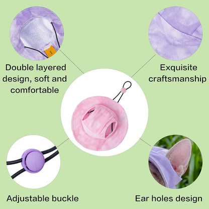 Pet Hat with Ear Holes Sunscreen Baseball Cap Suitable for Small and Medium-Sized Dogs Outdoor Climbing Hat in Summer Pet Products (Pink, Large)4