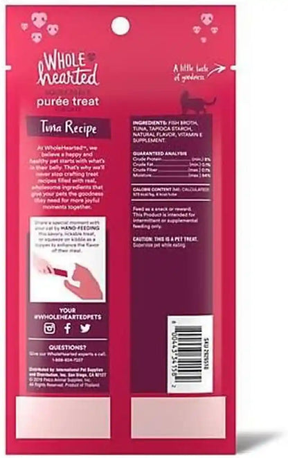 Wholehearted Cat Treats, Tuna Recipe Squeezable Purée, 4 Tubes, 0.5 Oz Each2