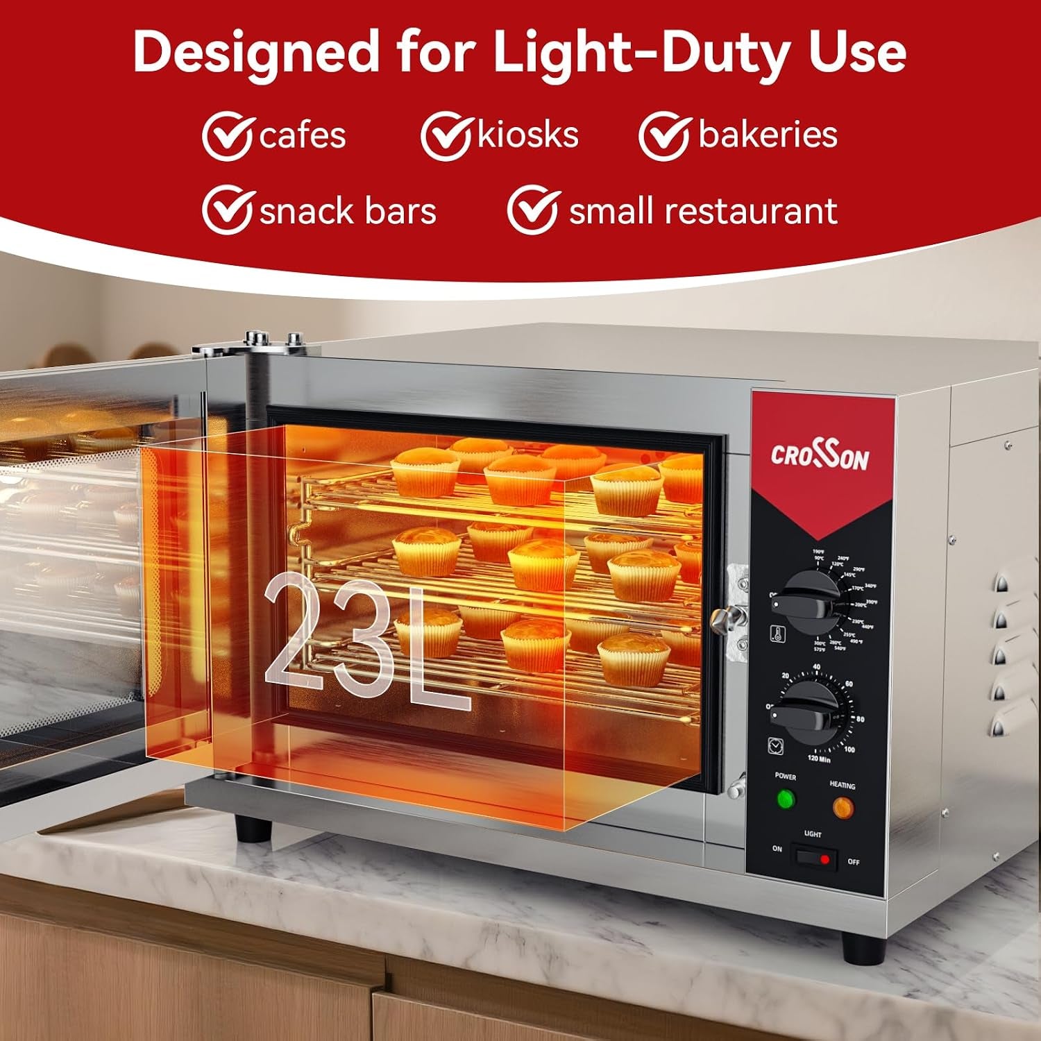 23l-quarter-size-convection-oven-3-tier-commercial-toaster-oven-w-front-glass-door-3-set-of-wire-racks-120-minutes-timer-and-interior-light-120v-1600w-countertop-conventional-oven