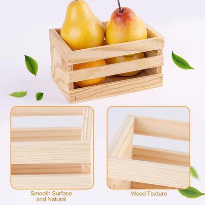 Farmhouse Wooden Crates, 5" Rustic Table Centerpiece Decor Box for Wedding, Birthday & Spring Party, Small Decorative Wood Nesting Baskets for DIY Craft Displays & Home Organization (Pack of 8)3