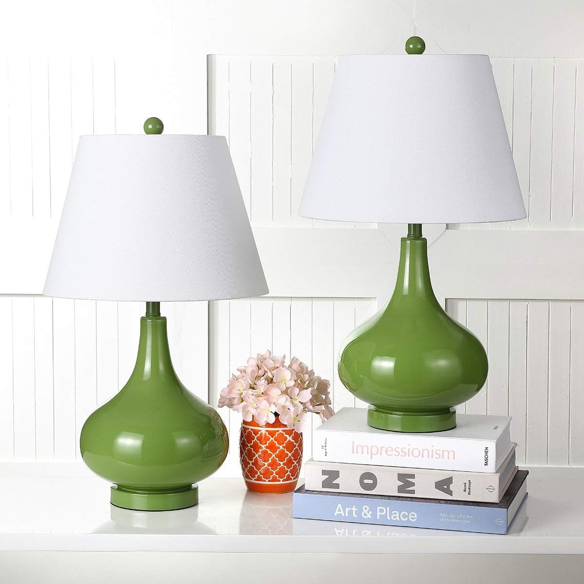 safavieh-lighting-amy-24-fern-green-glass-gourd-table-lamp-set-of-2-with-white-shades-modern-contemporary-bedroom-living-room-lighting-led-bulbs-included-lit4087g-set2