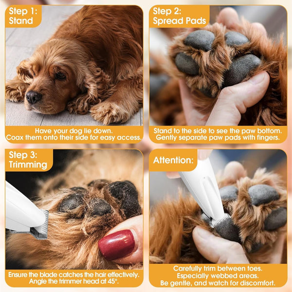 Palksky Dog Paw Trimmer, Upgraded 18Mm-Blade Electric Dog Clippers for Groomming-With Led Display, Waterproof Pet Micro Precisiion Trimmer, Rechargeable Hair Shaver for Paws, Ears, Face, Rump-And Eyes5