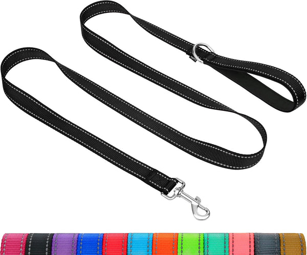 Taglory Reflective Dog Leash for Small Dogs, 3/4In X 6Ft, Black | Ideal for Night Walking, Strong for Sudden Pulls, Lightweight & Gentle on the Neck, Soft Padded Handle1