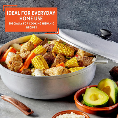 7.5 Quart Traditional Natural Made in Colombia Caldero with Lid for Cooking and Serving,Silver10