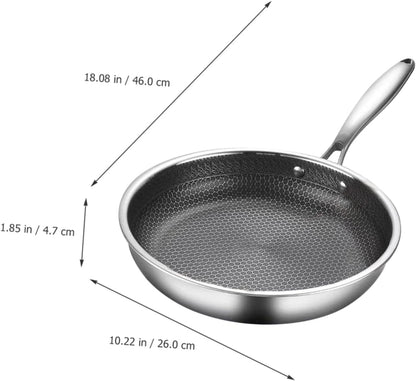 Clad Stir Fry Pan Poached Egg Pan Stainless Steel Skillet Honeycomb Handles for Induction Electric Gas Stove Easy to Clean Ergonomic Design3
