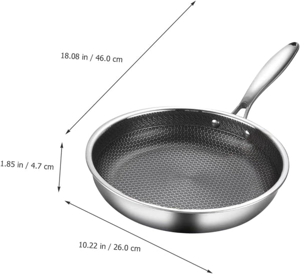 Clad Stir Fry Pan Poached Egg Pan Stainless Steel Skillet Honeycomb Handles for Induction Electric Gas Stove Easy to Clean Ergonomic Design3