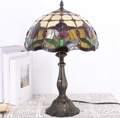 Table Lamp Base Replacement Only (A (W 6 H 18 Inch)) | Fit for 8, 10, 12 Inch Tiffany Style Stained Glass Lampshade, Dark Bronze Finish,Resin, Push Switch on Cord6