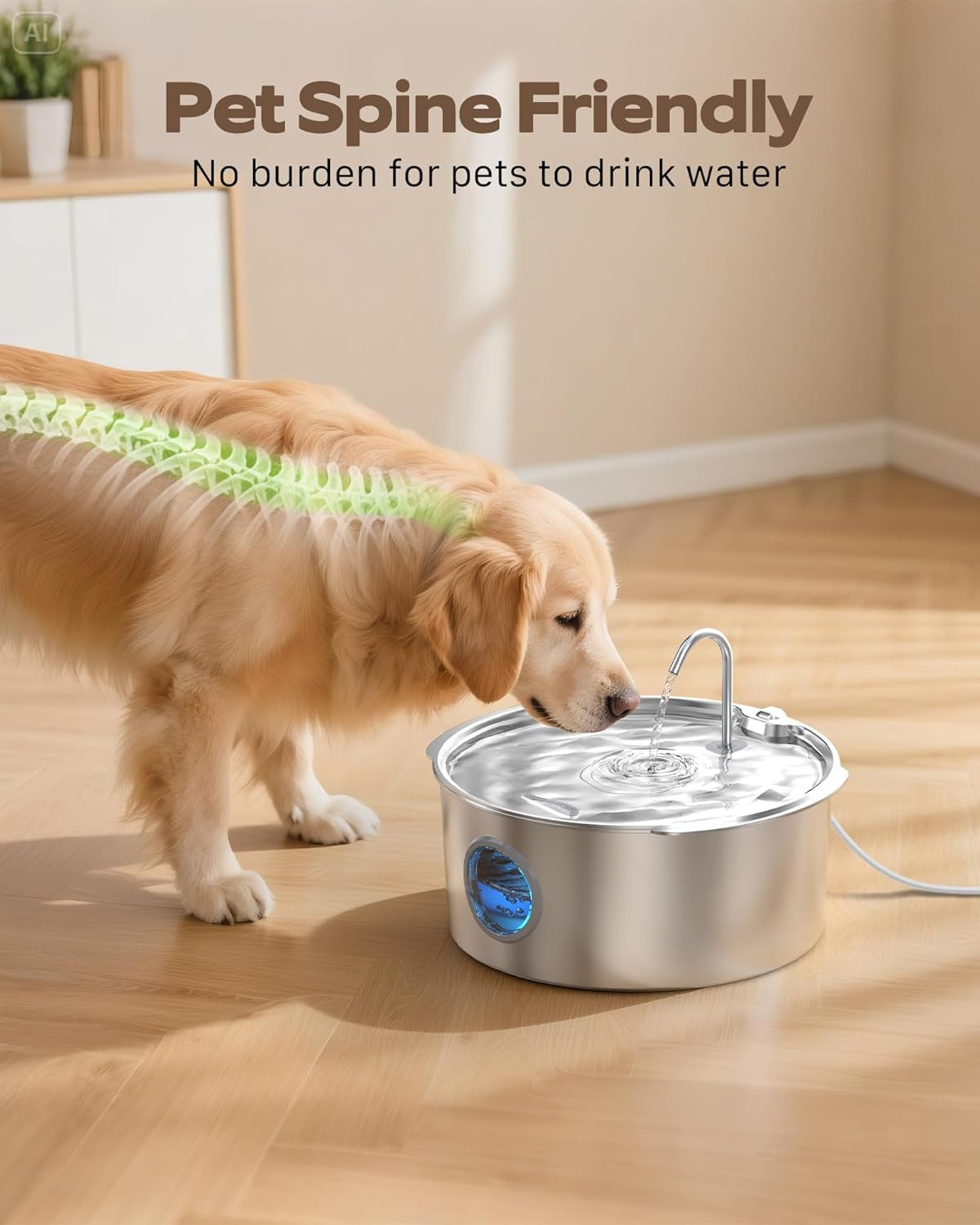 dog-water-fountain-for-large-dogs-stainless-steel-dog-fountain-water-bowl-3-2gal-406oz-12l-super-quiet-big-cat-water-fountain-with-visual-water-level-great-for-large-dogs-cats-and-multi-pet-home
