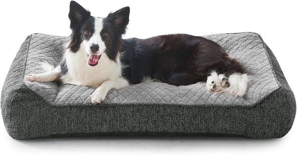 JOEJOY XL Orthopedic Dog Bed for Large Dogs, Extra Thick Foam Pet Bed Sofa | Bolster Sides, Large Sized Dog Couch Bed with Removable Washable Cover, Non-Slip Bottom, Grey (42"X30")21