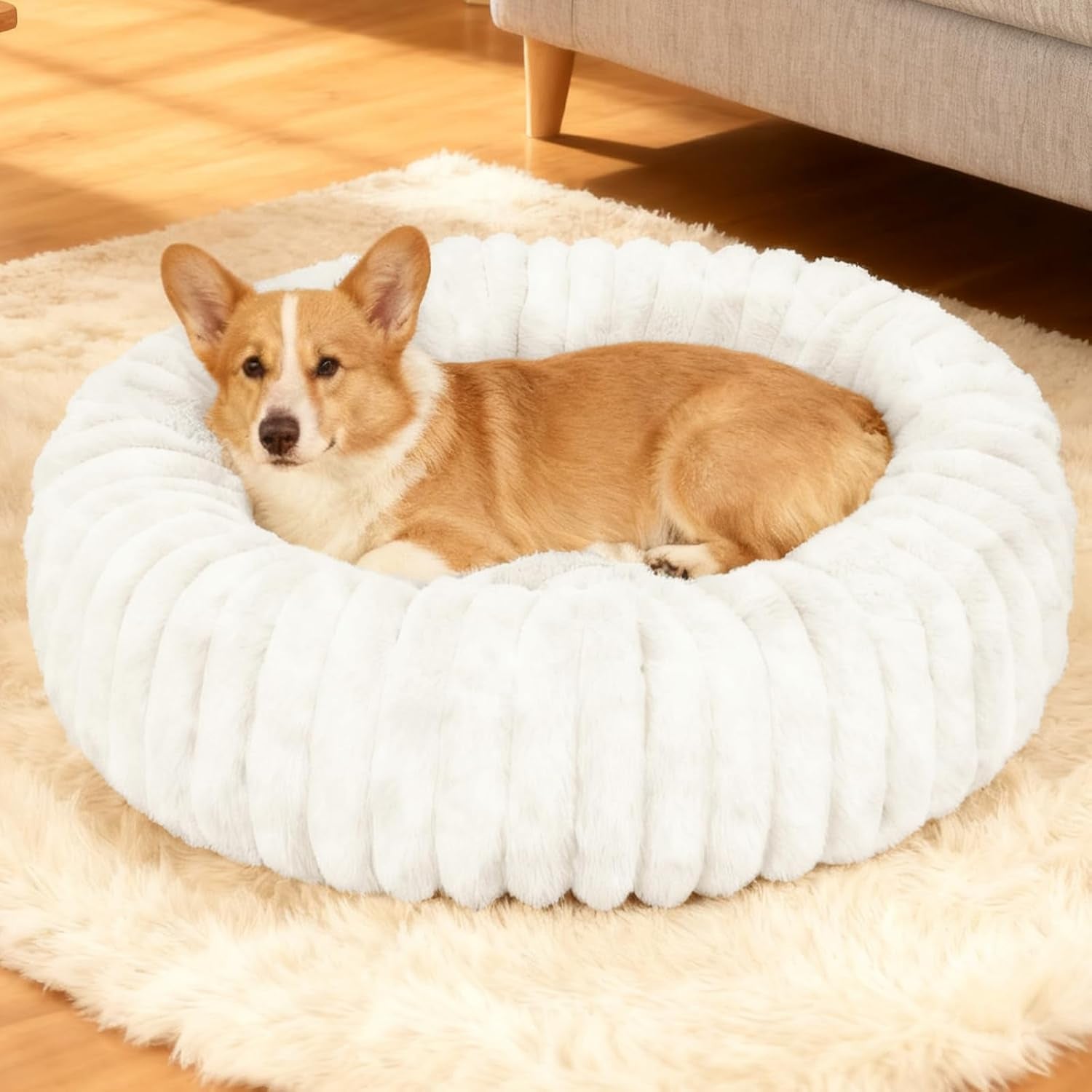 washable-small-cat-dog-bed-puppy-bed-cat-beds-for-indoor-catsgrey-s-calming-anti-anxiety-round-donut-dog-bed-cute-fluffy-puppy-dogs-beds-for-small-dogs-anti-slip-comfort-pet-bed