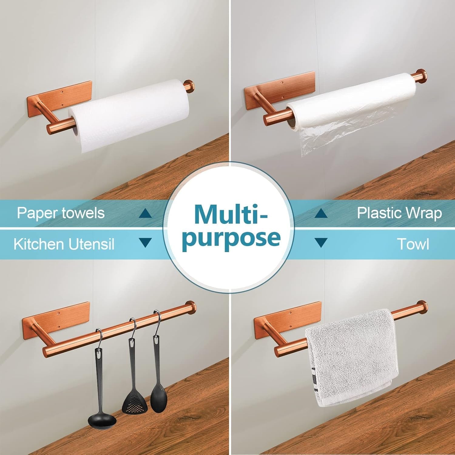 paper-towel-holder-self-adhesive-paper-towel-holder-wall-mount-for-kitchen-rack-adhesive-paper-towel-roll-rack-for-bathroom-towel-kitchen-stainless-steel-rose-gold