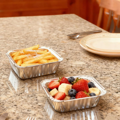 1 Lb Small Aluminum Pans with Lids(40 Pack - 5"×4") Tin Foil Pans Disposable Cookware- Cardboard Lids, for Cooking Baking Party Meal,Takeout Trays - to Go Disposable Food Container7