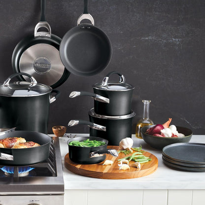 Symmetry Hard Anodized Nonstick Cookware, Cooking Pots, Induction Pots and Pans Set, 11-Piece, Black2