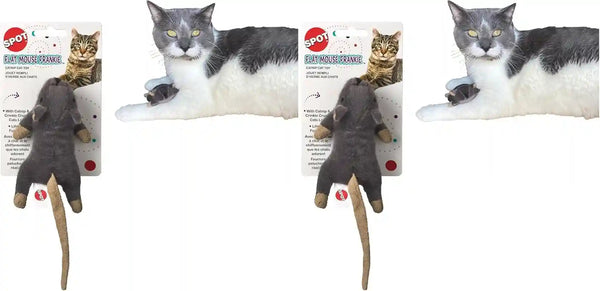 SPOT Big Mouse Bertha Cat Toy with Catnip – Lifelike Plush Mouse, Crinkle Sound, Large 7In Size, for Cuddling, Chasing, Playing – Assorted Colors15