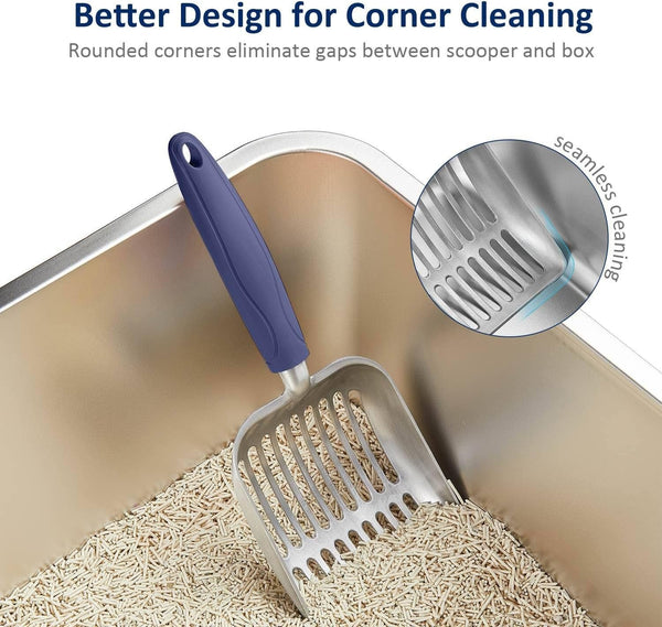 Wepet Cat Litter Scoop, Aluminum Alloy Sifter, Kitty Metal Scooper, Deep Shovel, Long Handle, Poop Sifting, Kitten Pooper Lifter, Durable, Heavy Duty, for Litter Box5