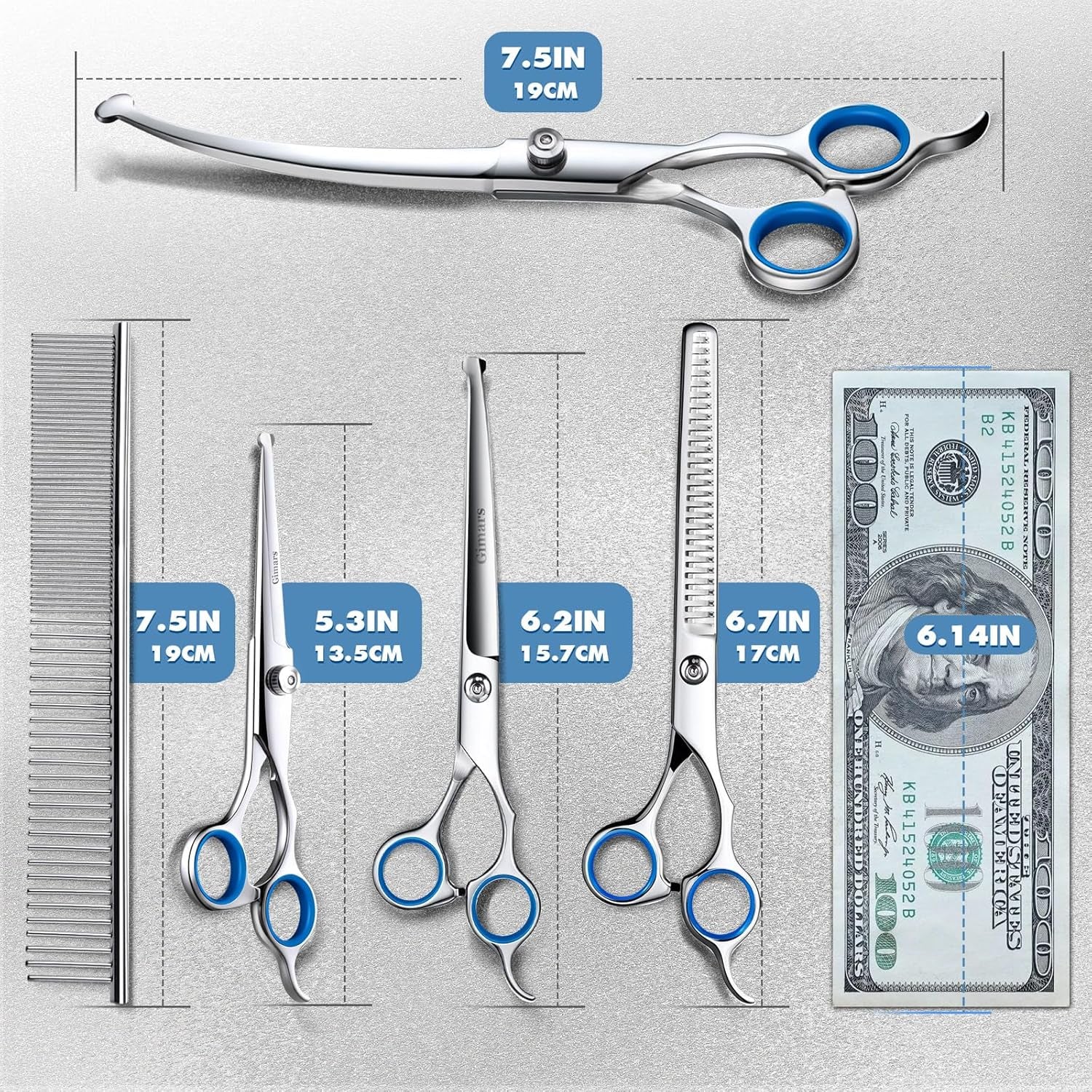 gimars-titanium-coated-professional-6-in-1-4cr-stainless-steel-dog-grooming-scissors-with-safety-round-tip-heavy-duty-pet-grooming-scissor-for-dogs-cats-and-other-animals