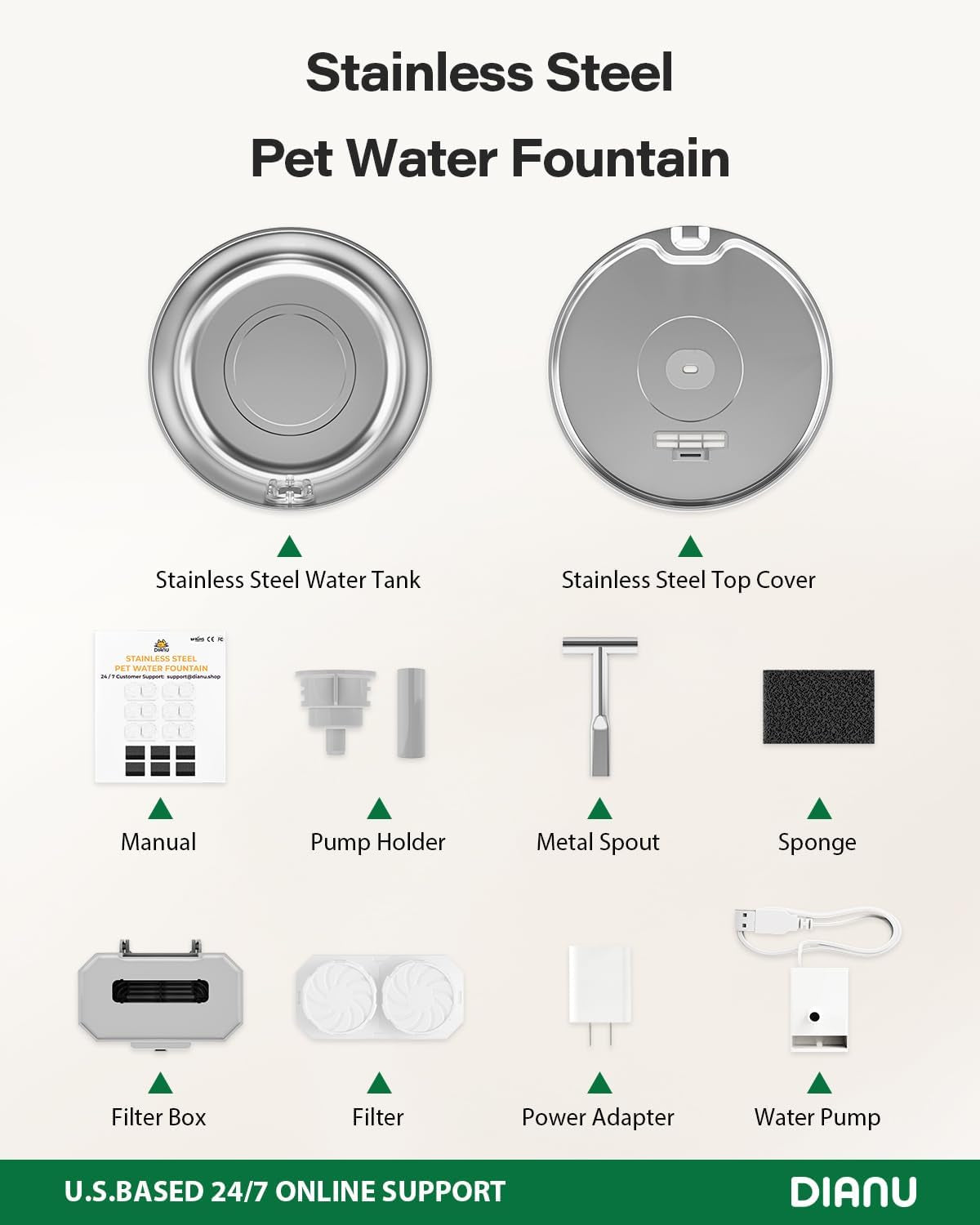 stainless-steel-cat-water-fountain-3-2l-108oz-cat-fountain-for-drinking-quiet-pet-water-fountain-for-cats-indoor-automatic-pet-water-bowl-dispenser-for-kitty-small-dog