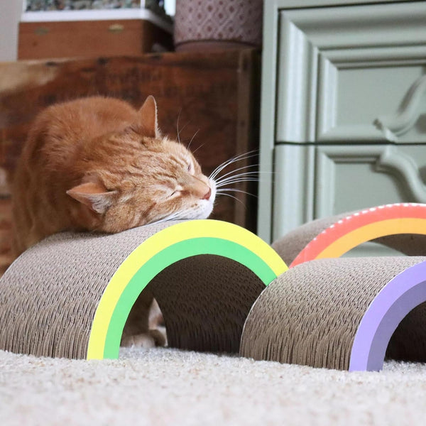 Turbo® by Coastal Rainbow Stack Cat Scratcher, Multi-Color, 12.75" L X 6.5" H X 8" W7