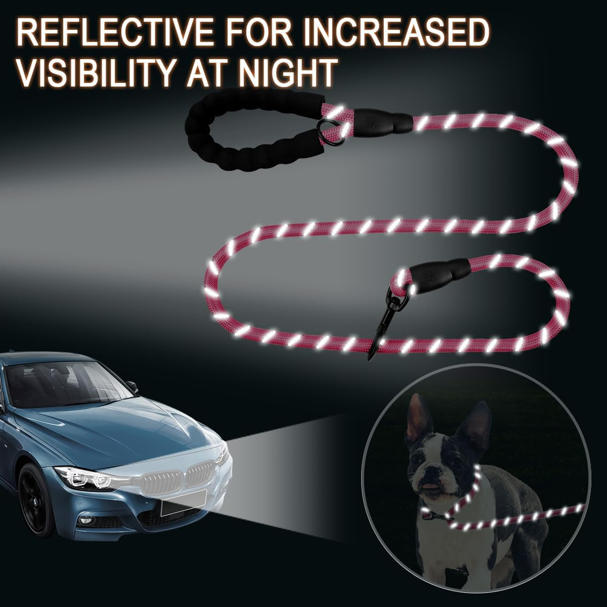 barkbay-dog-leashes-for-large-dogs-heavy-duty-dog-leash-4-5-6-ft-with-comfortable-padded-handle-and-highly-reflective-threads-for-medium-large-dogs-walking-training-running-5ft-1-2-pink