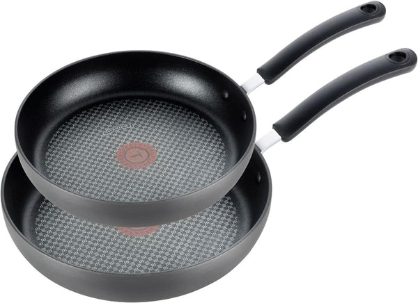 Ultimate Hard Anodized Nonstick Fry Pan Set 2 Piece, 10, 12 Inch, Oven Broiler Safe 400F, Cookware, Pots and Pans Set Non Stick, Kitchen Frying Pans, Cooking Skillets, Dishwasher Safe, Grey | Titanium Nonstick Coating, Thermo-Spot Heat Indicator, Oven Safe to 400°F, Dishwasher Safe, All Stovetops except Induction1