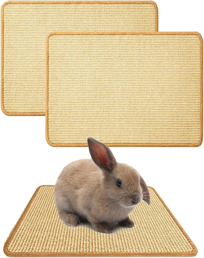 2PCS Rabbit Scratch Mat, Natural Bunny Pad Claws and Teeth Care, 16X12 | Bunny Scratching Pad Rabbit Mats for Cages, Rabbit Mat Chew Toys for Bunny Pet Cage Bedding for Biting Sleeping Nesting1