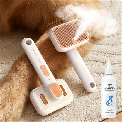 Rorhxia Steam Dog Cat Brush for Shedding, for Short/Long Haired Pet | 2026 Upgraded | Cool Steam Brush | 1*Shampoo | Skin Friendly | Self Cleaning | IPX7 Waterproof | Deodorizes | Soften the Coat1