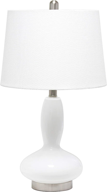LT3315-WHT Contemporary Curved Glass Table Lamp, White1